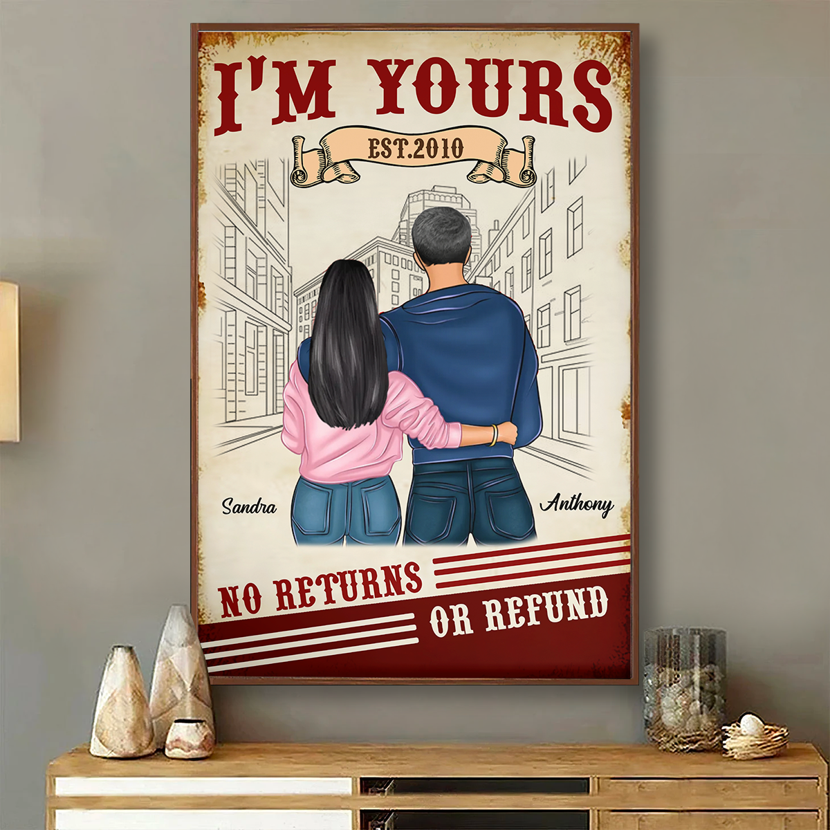 I‘m Yours No Return Couple Gift For Him For Her Personalized Poster