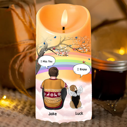 I Miss You Memorial Dog Cat Memorial - Personalized Flameless LED Candle