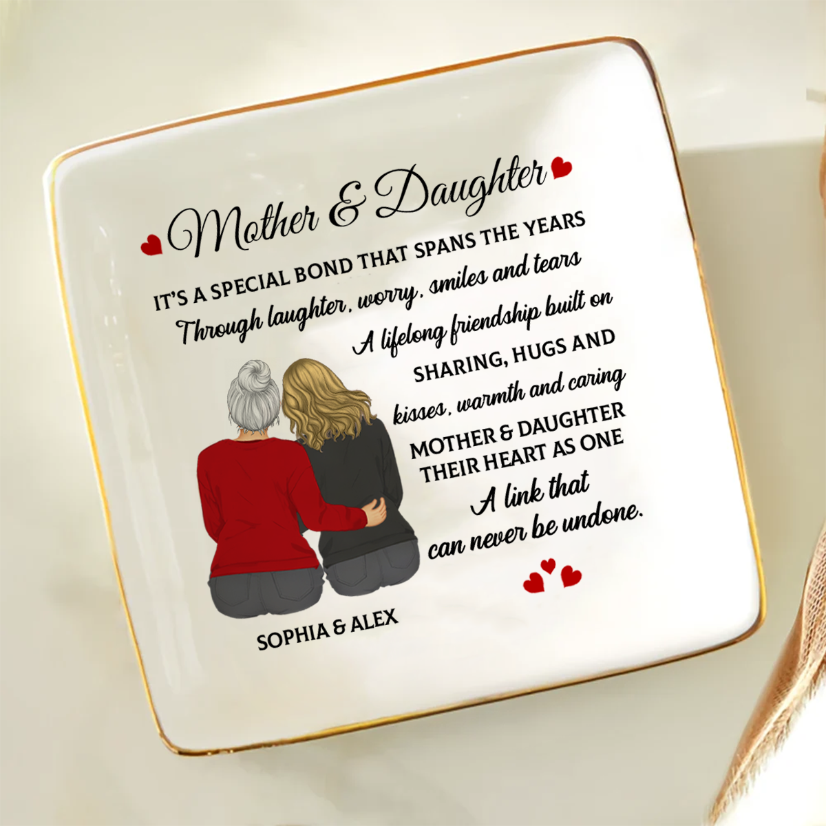 Mother & Daughter A Special Bond That Spans The Years - Personalized Ring Dish