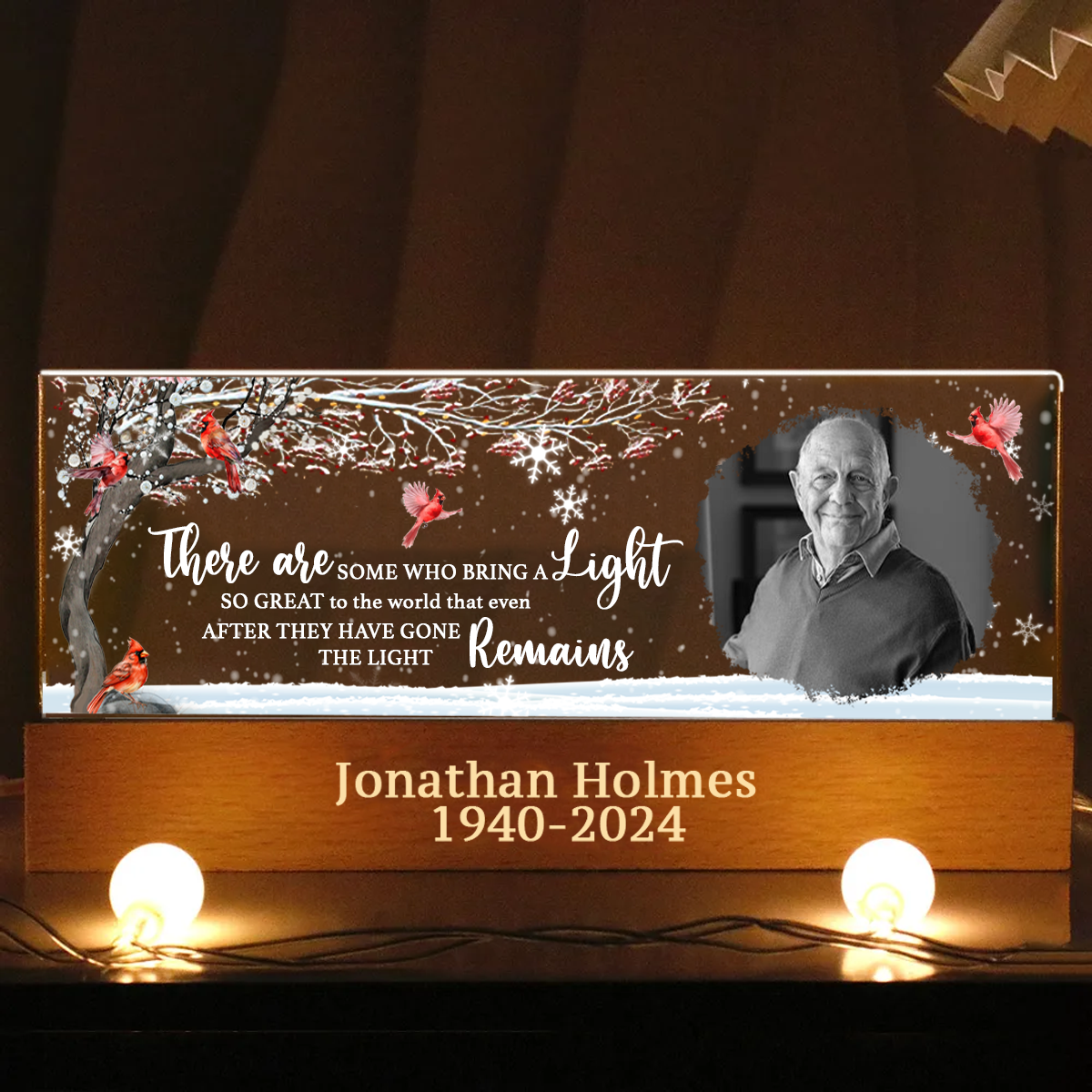 There Are Some Who Bring A Light So Great To The World Personalized Acrylic Block LED Night Light, Memorial Gift, Sympathy Gift for Loss of Loved One