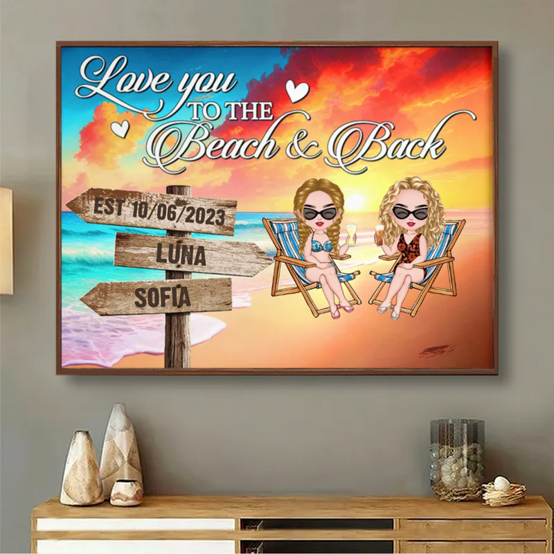 Couple - Love You To The Beach And Back - Personalized Poster