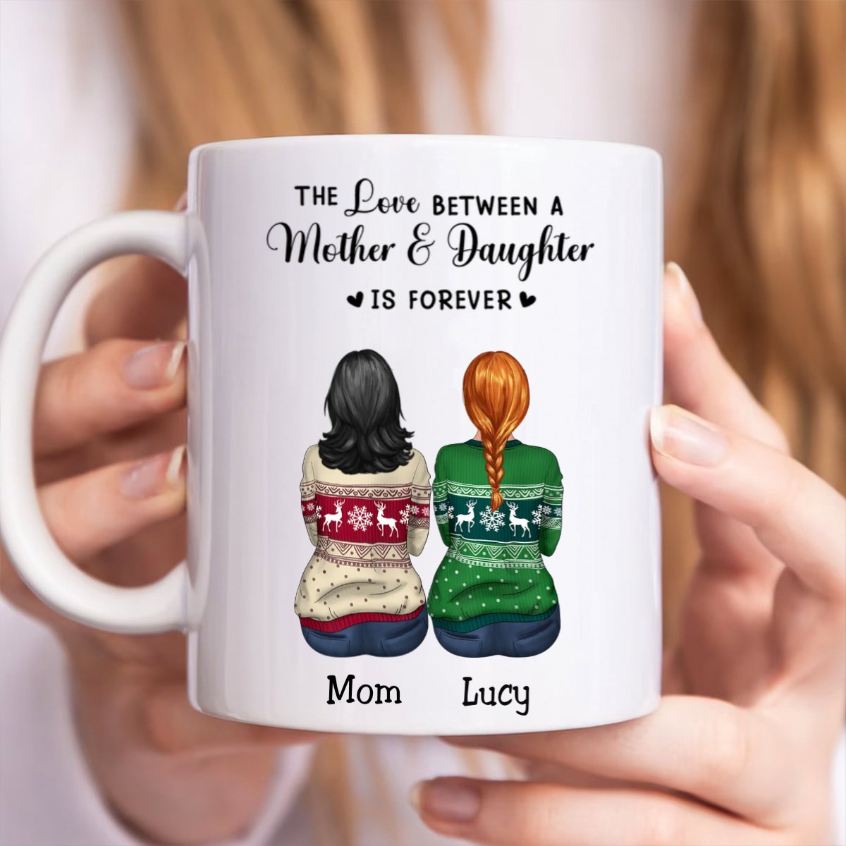 The Love Between A Mother And Daughters Is Forever - Personalized Mug (QH) - Makezbright Gifts