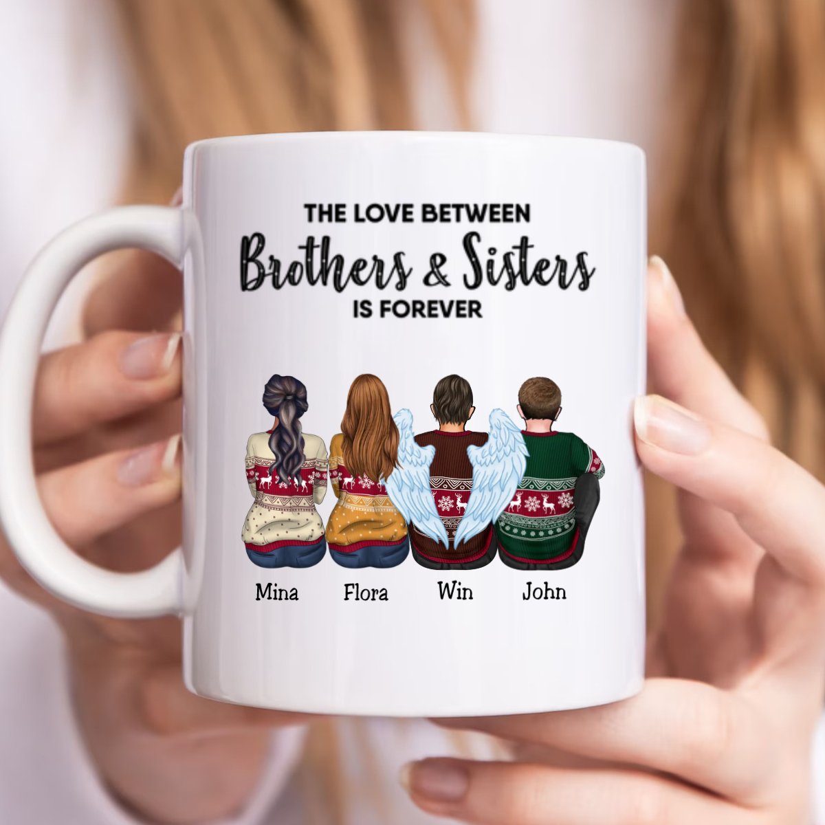 The Love Between Brothers And Sisters Is Forever - Personalized Mug (L) - Makezbright Gifts