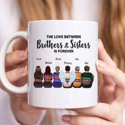 The Love Between Brothers And Sisters Is Forever - Personalized Mug (L) - Makezbright Gifts