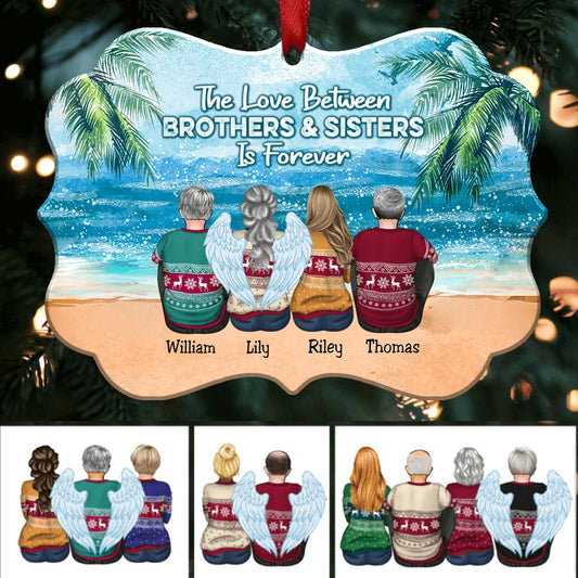 The Love Between Brothers & Sisters Is Forever - Personalized Christmas Ornament (B1) - Makezbright Gifts