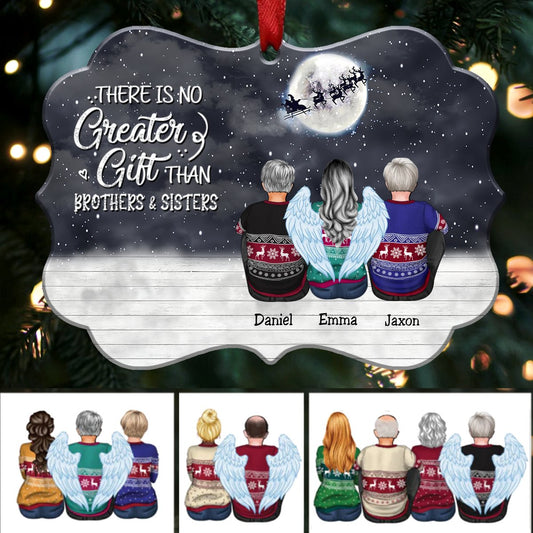 There Is No Greater Gift Than Brothers & Sisters - Personalized Christmas Ornament - S4 - Makezbright Gifts