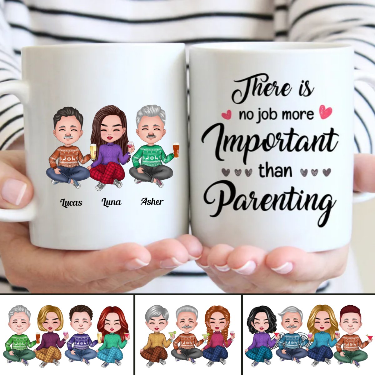 There Is No Job More Important Than Parenting - Personalized Mug (SA) - Makezbright Gifts