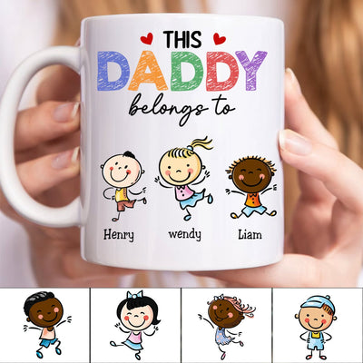 This Daddy Belongs To - Personalized Mug - Makezbright Gifts