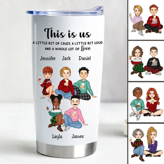 "This is Us" 20oz Personalized Stainless Steel Tumbler with Leak - Proof Lid - Keeps Drinks Hot or Cold for Hours - Makezbright Gifts