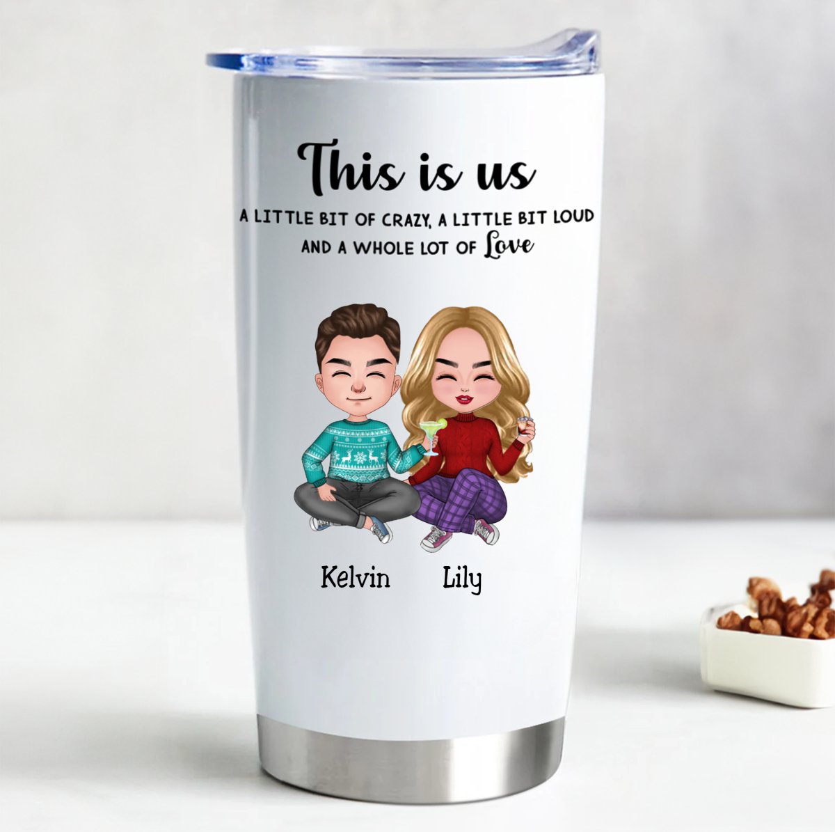 This is Us Tumbler - Keep Your Drinks Hot or Cold, Spill - Proof Lid, Durable Stainless Steel (LH) - Makezbright Gifts