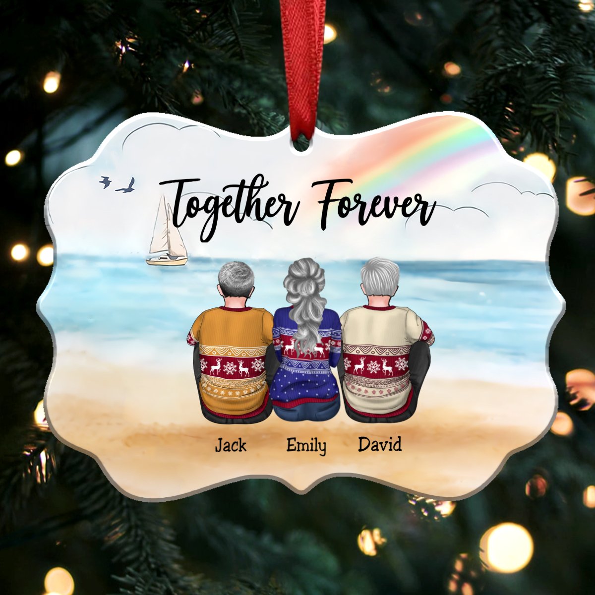 Together Forever - Custom Ornament - Personalized Christmas Ornament (ver5) - Makezbright Gifts