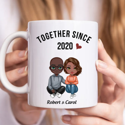 Together Since - Personalized Mug - Anniversary, Valentine's Day Gift For Spouse, Husband, Wife, Lovers, Girlfriend, Boyfriend - Makezbright Gifts