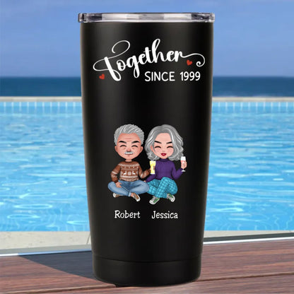 Together Since Personalized Stainless Steel Tumbler - Double Wall Insulated (BL) - Makezbright Gifts