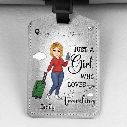 Travel Lovers - A Girl Who Loves Traveling - Personalized Custom Luggage Tag - Makezbright Gifts