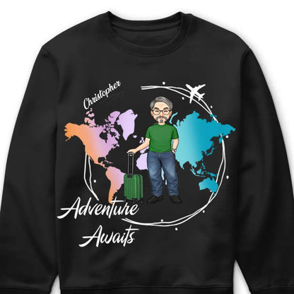 Travel Lovers - Adventure Awaits - Personalized Unisex T - shirt, Hoodie, Sweatshirt - Makezbright Gifts