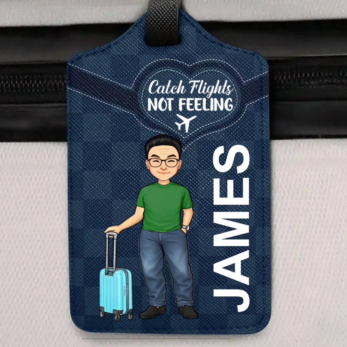 Travel Lovers - Catch Flights Not Feelings - Personalized Luggage Tag - Makezbright Gifts