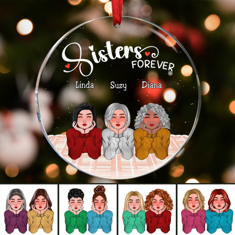 Sisters - Sisters Forever V6  - Personalized Circle Ornament