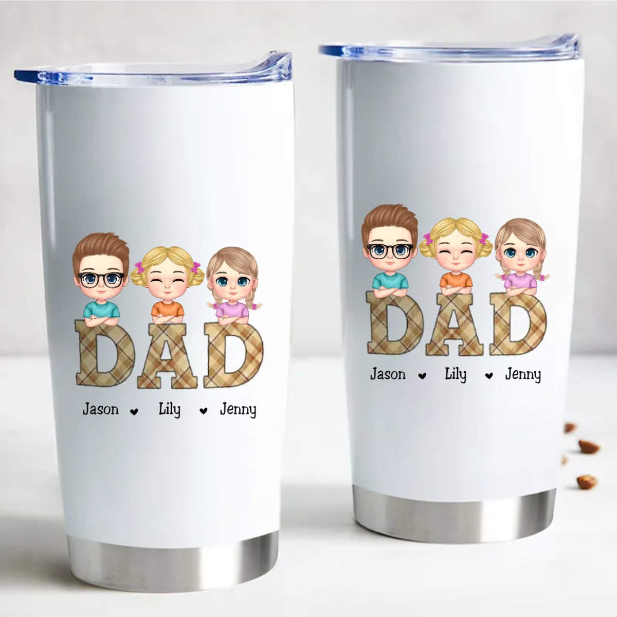 Vintage Dad Personalized Steel Tumbler - 20oz Magnificent Father's Day Gift - Makezbright Gifts