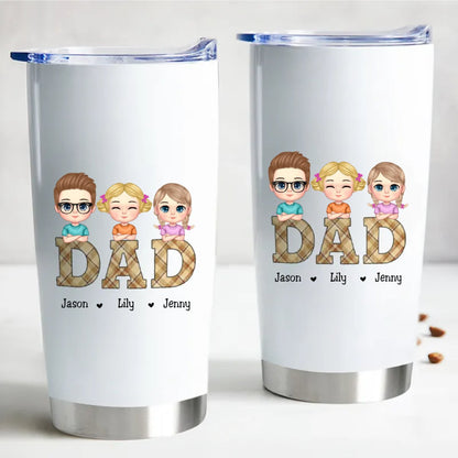 Vintage Dad Personalized Steel Tumbler - 20oz Magnificent Father's Day Gift - Makezbright Gifts