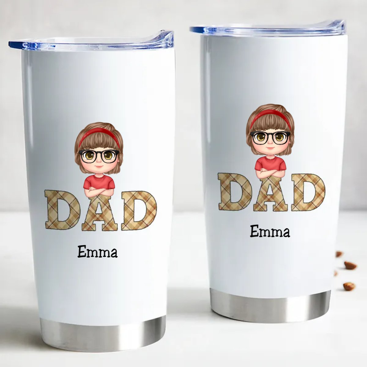 Vintage Dad Personalized Steel Tumbler - 20oz Magnificent Father's Day Gift - Makezbright Gifts