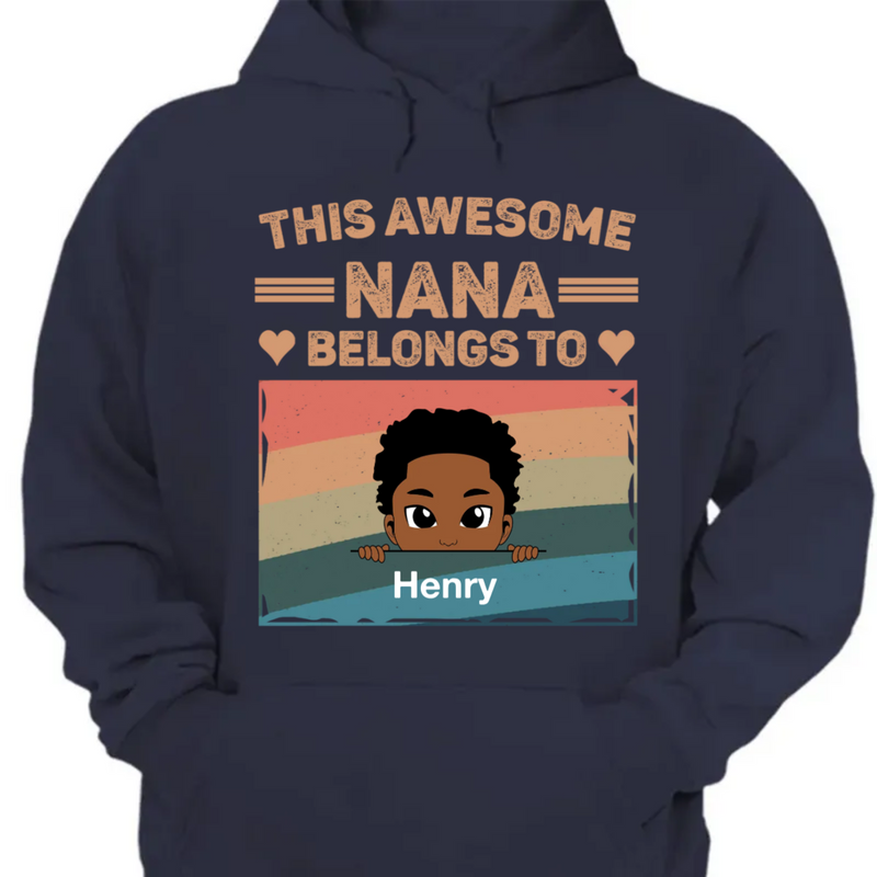 Family - This Awesome Nana Mommy Daddy Belongs To - Personalized Unisex T-shirt, Hoodie, Sweatshirt (VT)