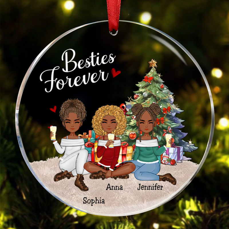 Besties - Besties Forever Ver 3 - Personalized Circle Ornament (VT)