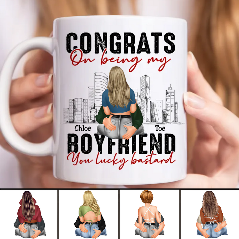 Congrats On Being My Boyfriend - Personalized Mug (NV)