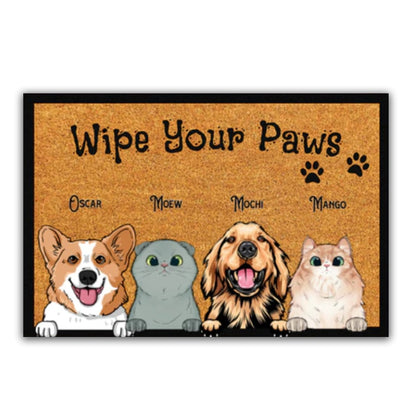 Wipe your paws - Personalized Dogs & Cats Doormat - Makezbright Gifts