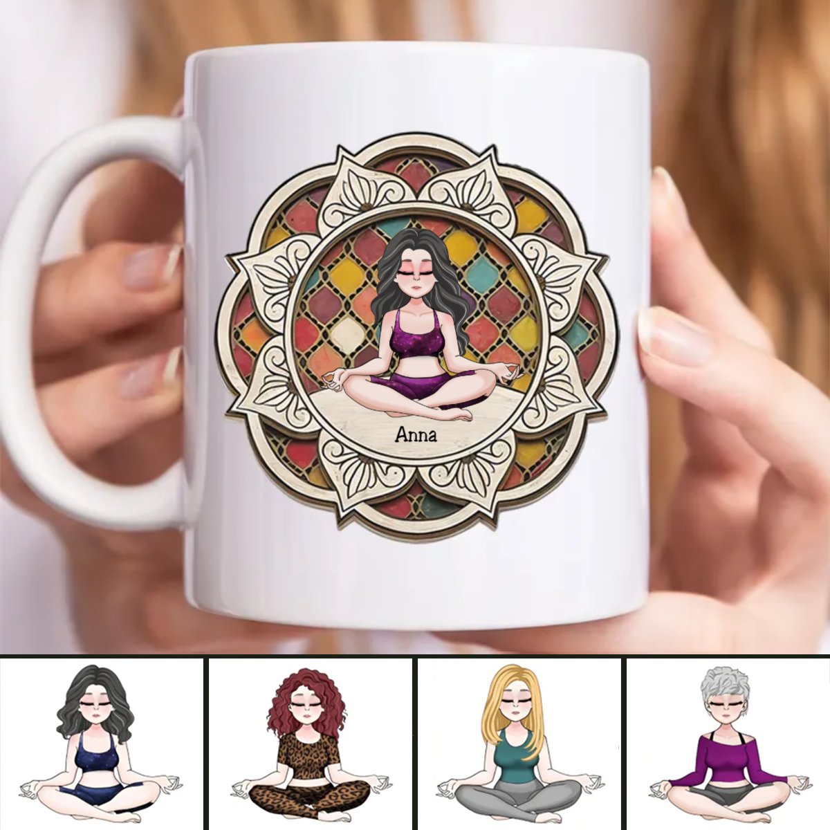 Yoga Lovers - Yoga Mandala - Personalized Mug - Makezbright Gifts