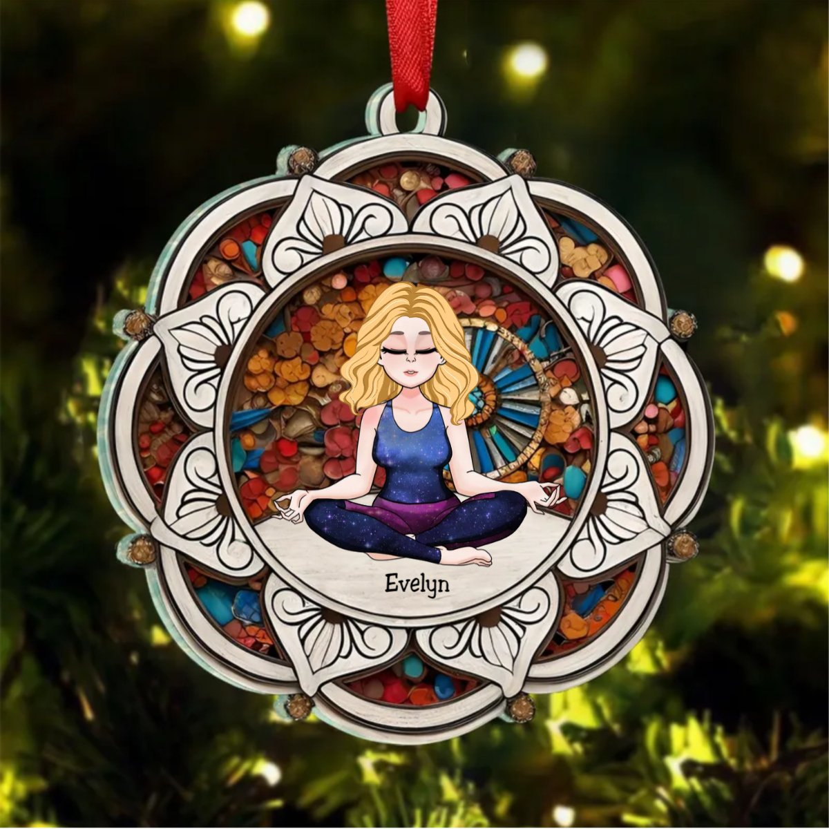 Yoga Lovers - Yoga Mandala - Personalized Ornament - Makezbright Gifts