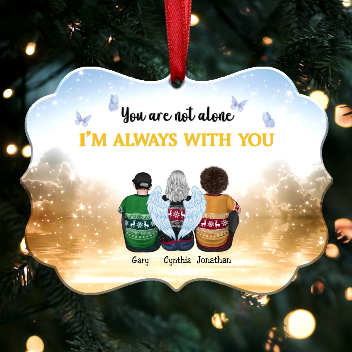 You Are Not Alone I'm Always With You (V1) - Personalized Christmas Ornament - (Heaven2) - Makezbright Gifts