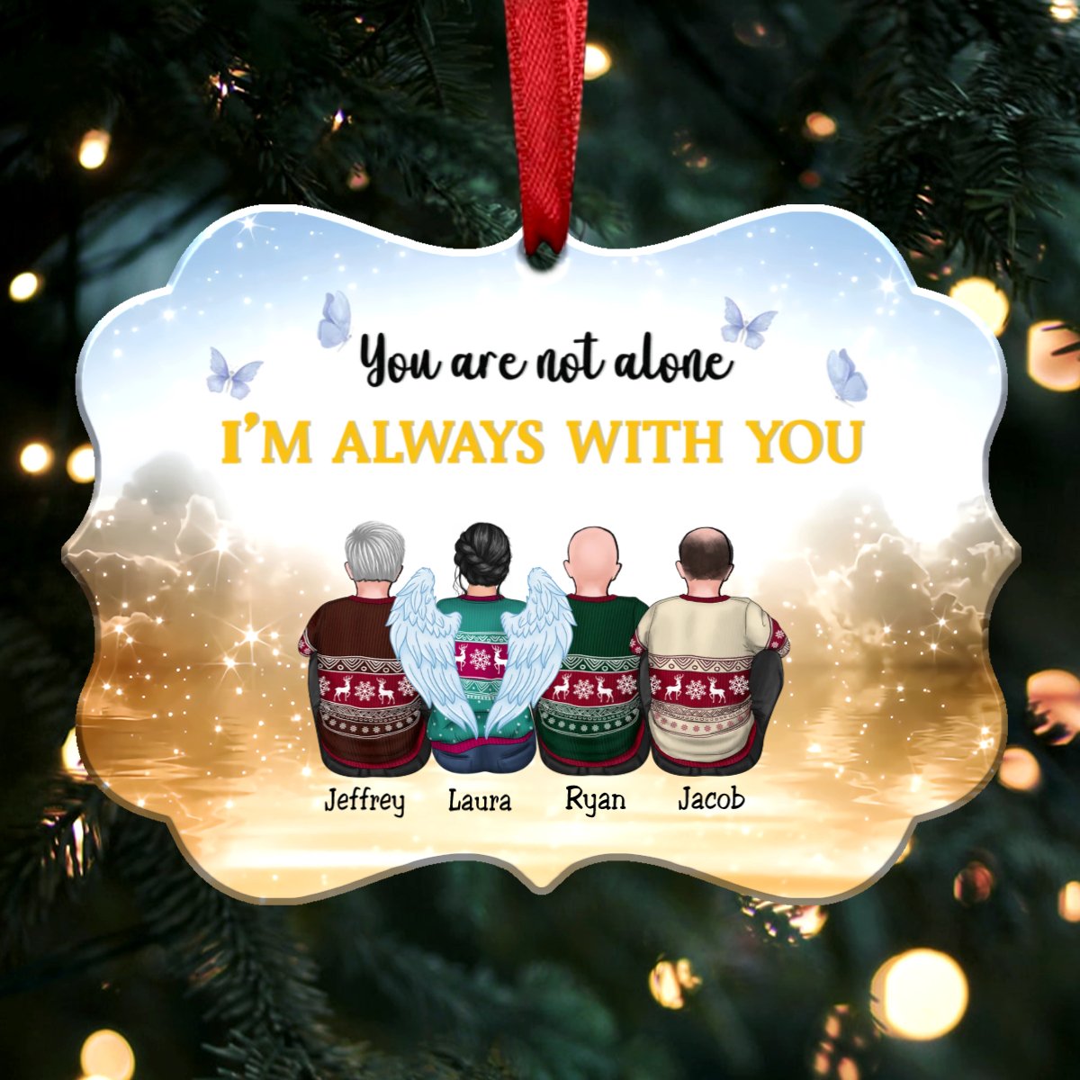 You Are Not Alone I'm Always With You (V1) - Personalized Christmas Ornament - (Heaven2) - Makezbright Gifts