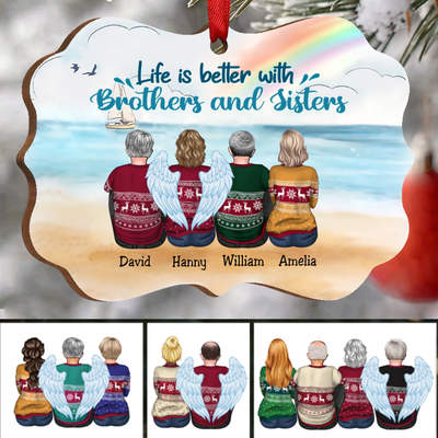 Family - Life Is Better With Brothers And Sisters - Personalized Acrylic Ornament - Makezbright Gifts
