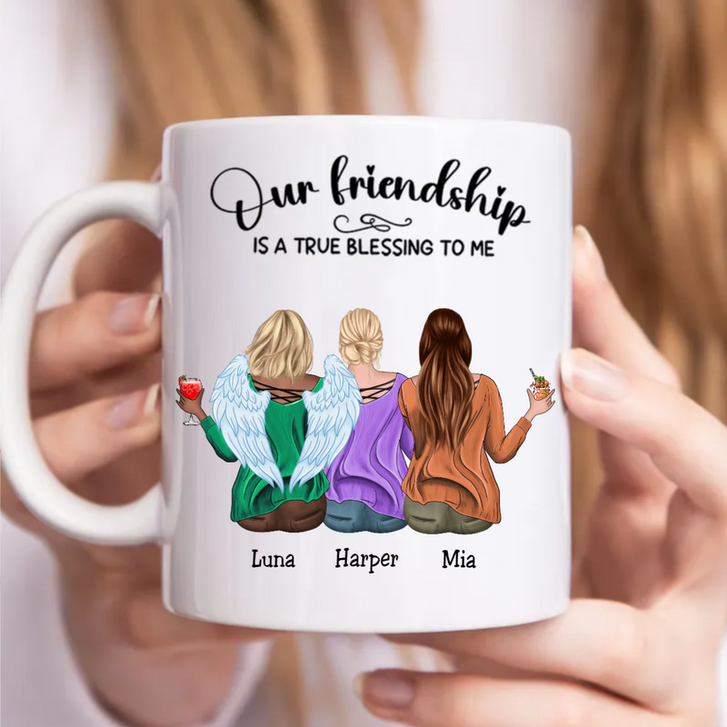 Besties - Our Friendship Is A True Blessing To Me - Personalized Mug (Ver. 2)