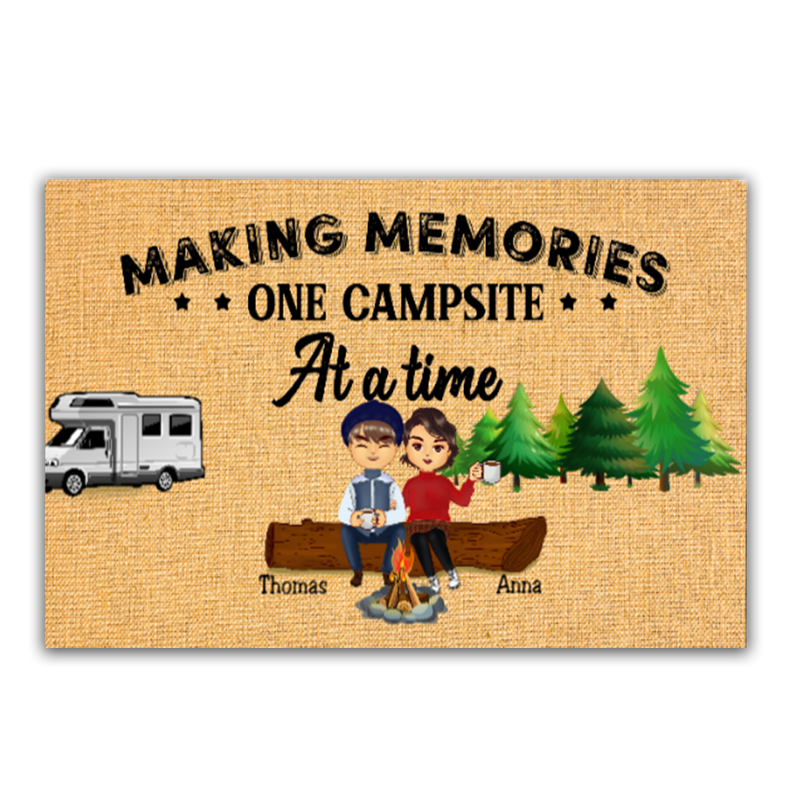 Couple - Making Memories One Campsite At A Time - Personalized Doormat