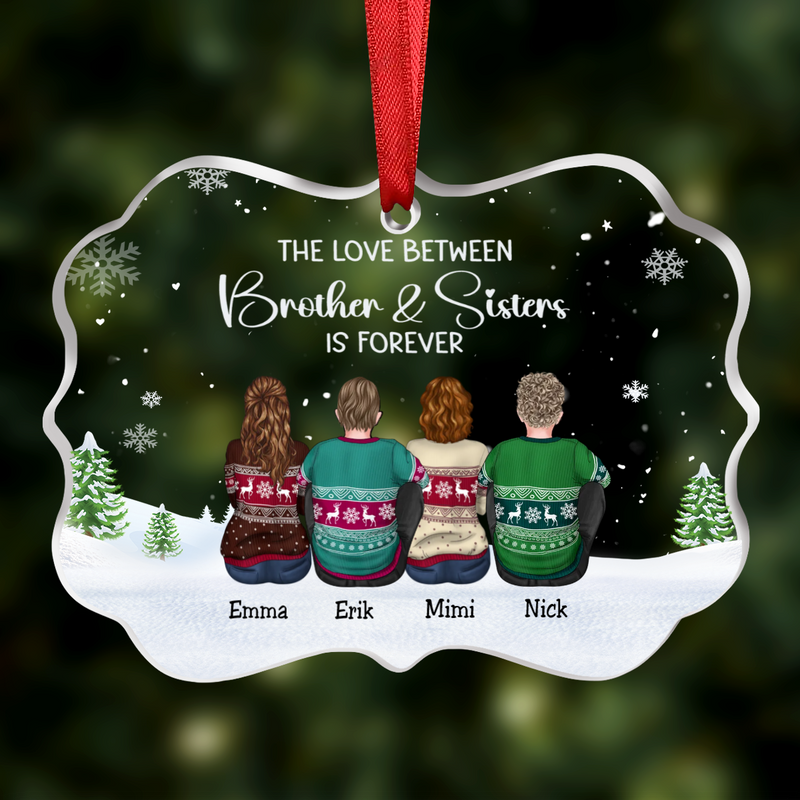 Family - The Love Between ... Is Forever - Personalized Transparent Ornament - Makezbright Gifts