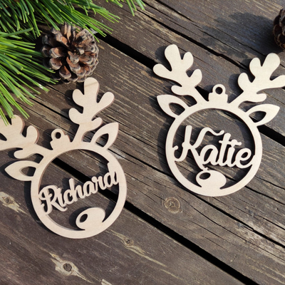 Personalized Reindeer Christmas Ornaments - Personalized Acrylicen Ornaments - O6NM - Makezbright Gifts