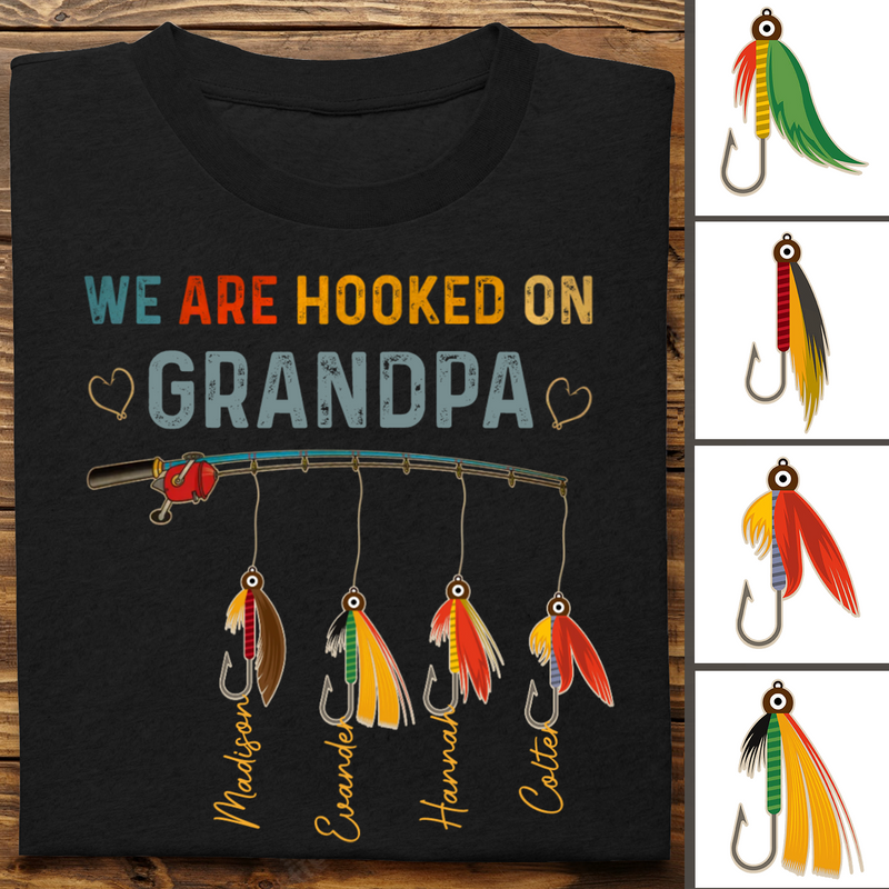 Family - Grandpa Fishing Lure - Personalized Unisex T-Shirt