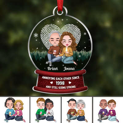 Couple - Annoying Each Other Since - Personalized Transparent Ornament (Ver 2)
