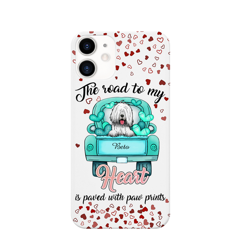 Personalized Dog & Cat The Road To my heart is paved with paw prints Phone case - Makezbright Gifts