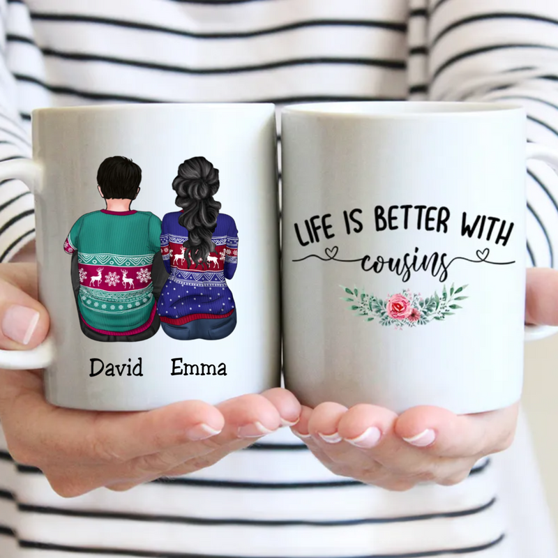 Personalized Mug - Life Is Better With Cousins - Gift For Brothers, Sisters - Makezbright Gifts