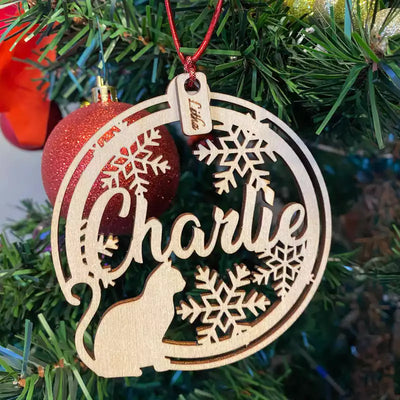 Pet Personalized name Christmas Ornaments - Pet gifts, Cat, Dog - Personalized Acrylicen Ornaments - O8NM