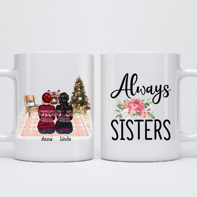 Always Sisters - Personalized Mug (Pink)
