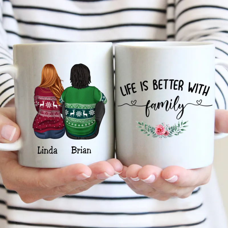 Personalized Mug - Life Is Better With Family - Gift For Brothers, Sisters - Makezbright Gifts