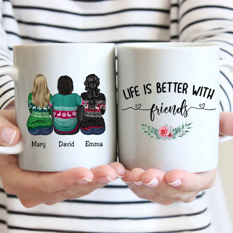 Personalized Mug - Life Is Better With Friends - Gift For Friends, Brothers, Sisters - Makezbright Gifts