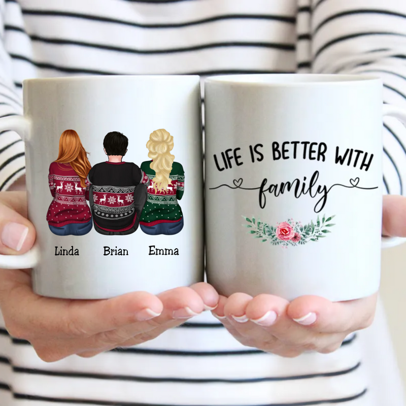 Personalized Mug - Life Is Better With Family - Gift For Brothers, Sisters - Makezbright Gifts