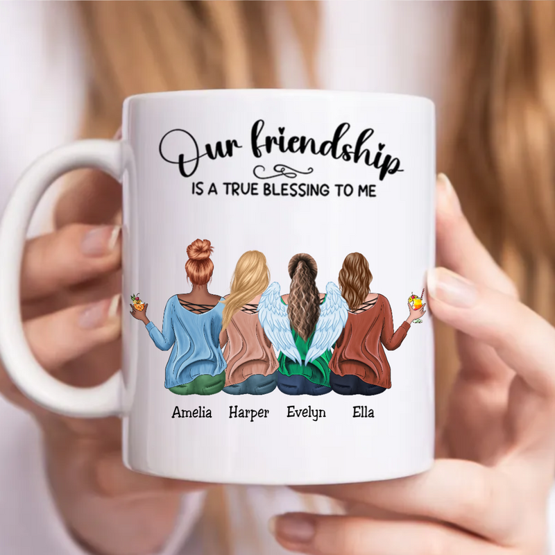 Besties - Our Friendship Is A True Blessing To Me - Personalized Mug (Ver. 2)