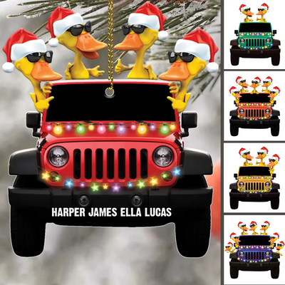 Off-Road Car Lovers - Traveling Duckies Duck Lovers - Personalized Christmas Ornament