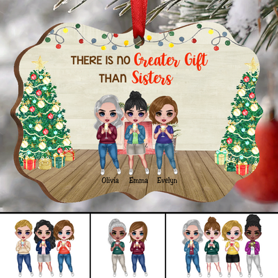 Sisters - There Is No Greater Gift Than Sisters Dolls Standing - Personalized Christmas Acrylic Ornament - Makezbright Gifts