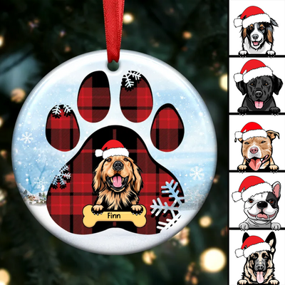Dog Lovers - Christmas With My Fur Baby - Personalized Circle Ornament - Makezbright Gifts